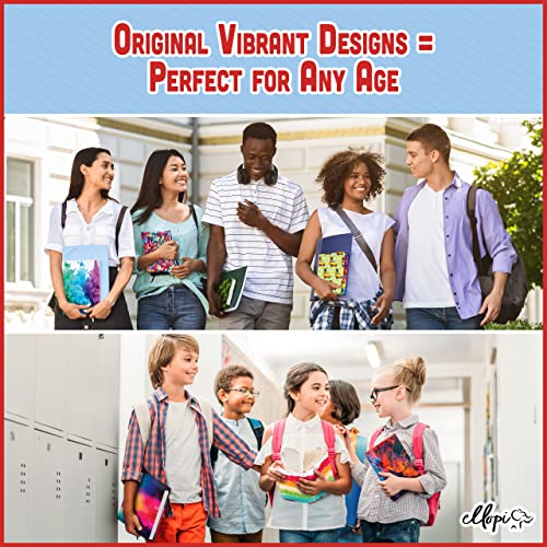 Stretchable, Easy Apply Book Covers 6 Pack of Fun Designs. Jumbo Jackets Fit Most Hardcover Textbooks Up to 9 x 11". Adhesive-Free, Nylon Fabric Protectors. Washable and Reusable Student School Supply