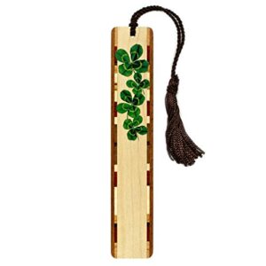 personalized 4 leaf clover, wooden bookmark – made in usa – also available without personalization