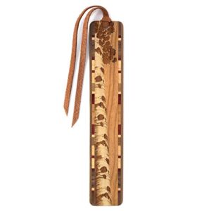 Aspen Tree Wooden Bookmark Engraved on Cherry Wood - Also Available Personalized - Made in USA