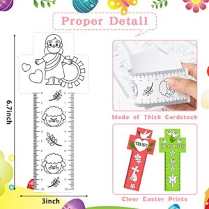 X1zuue 70Pcs Christian Religious Color Your Own Bookmarks DIY Coloring Blank Bookmark Ruler Jesus Cross Measuring Ruler for Party Sunday School Favors Classroom Student Rewards Goodie Basket Fillers