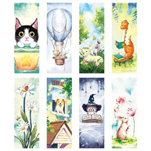 yoeejob 16pcs watercolor bookmarks for women/kids/book lovers, spring bookmarks gift for friends, animal/plant book mark bulk for students, teacher classroom gifts, reading present