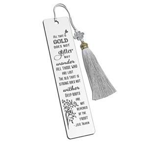j.r.r. tolkien not all who wander are lost quote, engraved bookmark