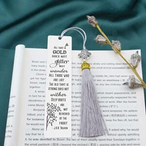 J.R.R. Tolkien Not All Who Wander are Lost Quote, Engraved Bookmark