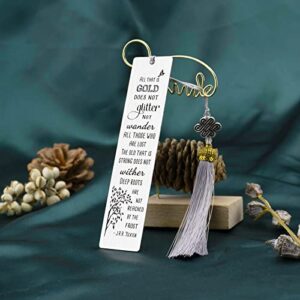 J.R.R. Tolkien Not All Who Wander are Lost Quote, Engraved Bookmark