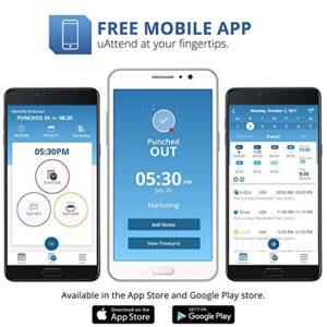 uAttend Cloud-Connected Touchscreen Time Clock with Finger Scan, RFID and PIN Punching in One (JR2000)