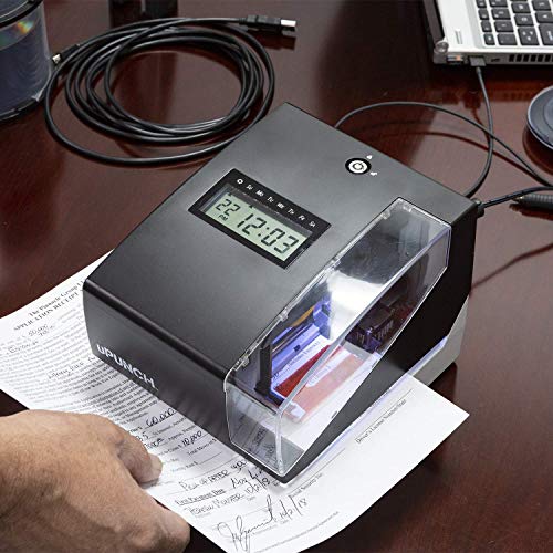 uPunch Digital Time Clock and Date Stamp with 50 Time Cards, 1 Ribbon & 2 Keys (CR1000)