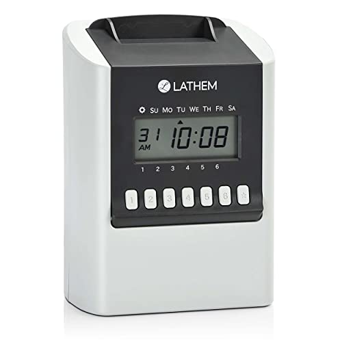 Lathem 700E Calculating Electronic Time Clock, Requires Lathem E17 Time Cards (Sold Separately) (700E) Gray 6.9" x 5.2" x 9.6"