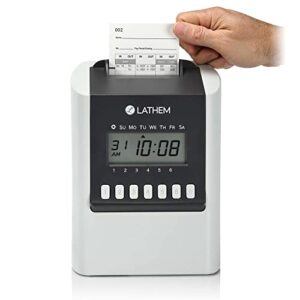 Lathem 700E Calculating Electronic Time Clock, Requires Lathem E17 Time Cards (Sold Separately) (700E) Gray 6.9" x 5.2" x 9.6"