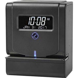 lathem heavy duty maintenance-free thermal print time clock (2100hd), black, 9.8″ x 6″ x 8″