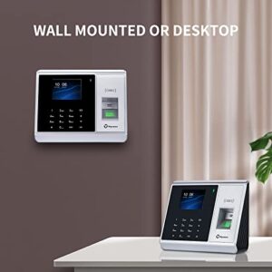 Hysoon Time Clock, Biometric Fingerprint Time Clocks for Employees Small Business Touch Keyboard, Time Card Machine with RFID and PIN Punch in One, Auto Clock in and Out Machine for Employees