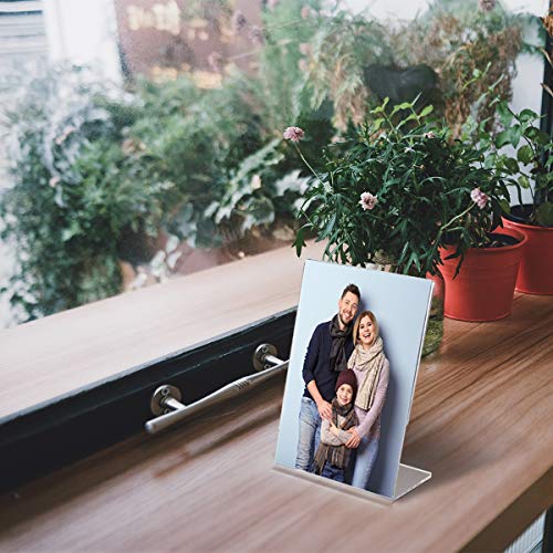8.5x11 Acrylic Sign Holder, HIIMIEI Slant Back Sign Holders Portrait Ad Frames Clear Durable Flyer Display Stand for Office Home Store Restaurant Pack of 12
