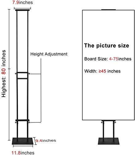 GUOHONG Poster Stand for Display Pedestal Sign Stand,Adjustable Floor Standing Sign Holder,Heavy Duty Banner Stand with Base Height Up to 75 inch Double-Sided for Board & Foam Sign (75in)