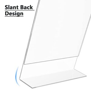 MaxGear Acrylic Sign Holder 8.5 X 11 inches Slant Back Sign Holder Clear Sign Display Holder Plastic Display Stands Table Sign Display Holder for Office, Home, Store, Restaurant - Vertical, 32 Pack