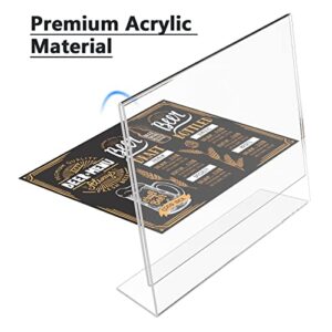 MaxGear Acrylic Sign Holder 8.5x11 inches 12 Pack, Horizontal Sign Holders Clear Paper Display Stand, Slant Back Flyer Frames Table Top Menu Document Holder for Office, Store, Restaurants - Landscape