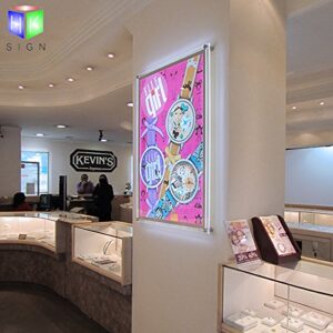 hksign-a2 acrylic backlit light crystal led photo frame light box for office store sign display with wall mounted