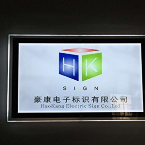 HKSIGN-A2 Acrylic Backlit Light Crystal Led Photo Frame Light Box for Office Store Sign Display with Wall Mounted