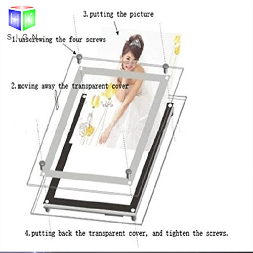 HKSIGN-A2 Acrylic Backlit Light Crystal Led Photo Frame Light Box for Office Store Sign Display with Wall Mounted