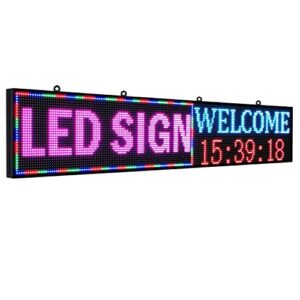 ph10 mm 77″x14″ led sign programmable led signs full color scrolling led display high brightness indoor led advertising display board