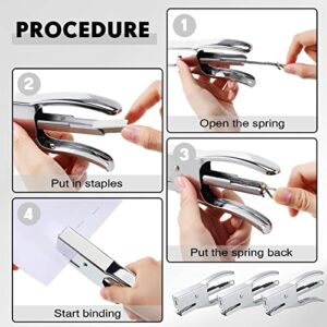 Heavy Duty Plier Stapler Heavy Duty Office Stapler Handheld Plier Stapler 50 Sheet Capacity Desk Staplers Metal Handheld Staplers for School Office (Silver, 3 Pieces)