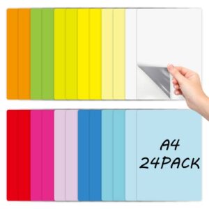 dry erase board sticker-whiteboard stickers-8.3”x11.7” washable+removable dry erase sheets-fridge magnetic paper alternatives for wall/desk/refrigerators(24 pcs)