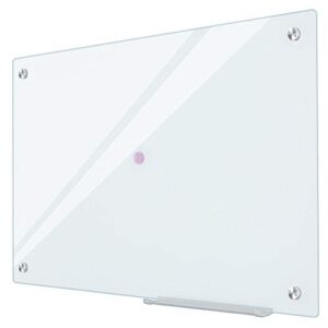 glass whiteboard magnetic dry erase white board 4’x 3′ framless white surface
