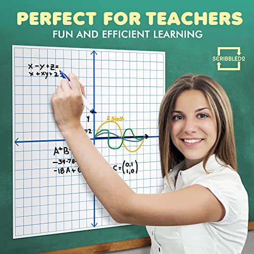 Jumbo Magnetic Coordinate Plane 27" x 27" White Board Dry Erase Graph Grid Board XY Coordinate Plane Grid Whiteboard Math Teacher Supplies