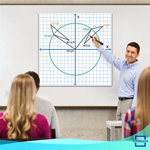 Jumbo Magnetic Coordinate Plane 27" x 27" White Board Dry Erase Graph Grid Board XY Coordinate Plane Grid Whiteboard Math Teacher Supplies