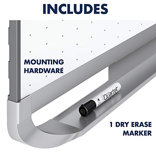 Quartet Magnetic Whiteboard, White Board, Dry Erase Board, 8' x 4', Silver Aluminum Frame, Prestige 2 Total Erase (TEM548A)