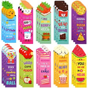 scented bookmarks kids scratch and sniff bookmarks fruit food theme bookmarks sayings bookmarks assorted scented bookmarks cute bookmarks for kids, students, teens, food lovers, 10 styles (30 pieces)