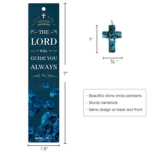 12 Pcs Bible Verses Bookmarks with Cross Pendants, Bookmark for Bible, Great Religious Christian Gifts for Men, Women, Kids, Perfect for Reading Rewards, Church Supplies, Giveaways for Sunday School.