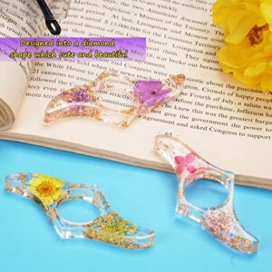 3 Pieces Book Page Holder-Dried Flower Resin Thumb Book Holder-Handmade Resin Holders Light Weight Book Opener Bookmarks Book Reading Accessories for Teachers Book Lovers