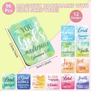 Dianelhall 96 Pieces Inspirational Magnetic Bookmarks Magnet Page Markers Motivational Page Clips Positive Magnetic Book Marker for Students Teachers School Home Office Supplies,16 Styles