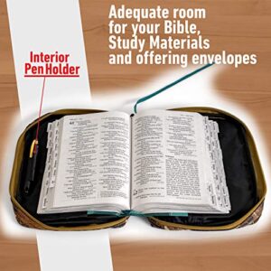 Extreme Pak Bible Cover with Extra Zippered Compartments, to Protect The Good Book, JX Swamper Camouflage