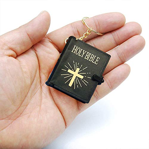 Bible Keychain, 12 PCS Miniature Real Bible Key Chains Handbag Pendant Xmas Gift with Magnifying Glass