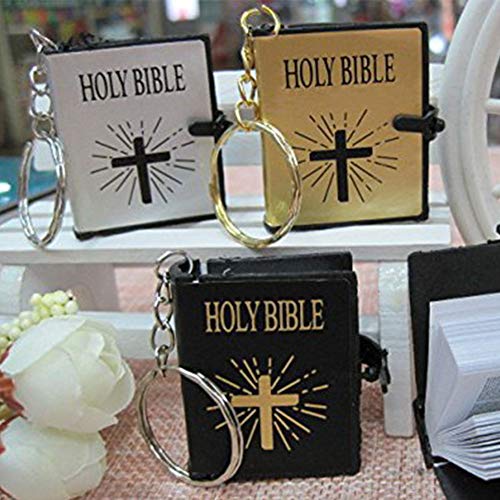 Bible Keychain, 12 PCS Miniature Real Bible Key Chains Handbag Pendant Xmas Gift with Magnifying Glass