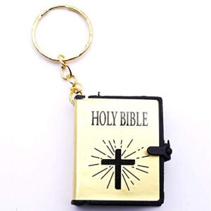 Bible Keychain, 12 PCS Miniature Real Bible Key Chains Handbag Pendant Xmas Gift with Magnifying Glass