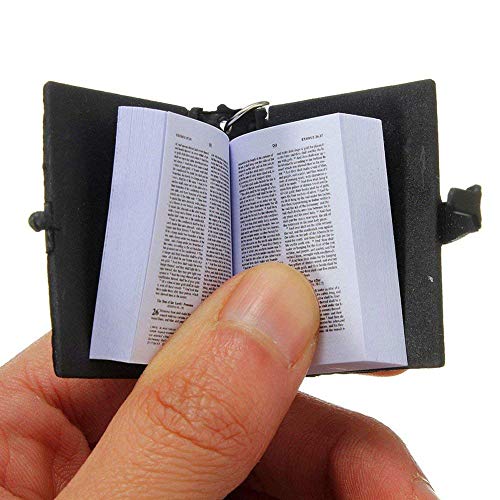 Bible Keychain, 12 PCS Miniature Real Bible Key Chains Handbag Pendant Xmas Gift with Magnifying Glass