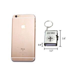 Bible Keychain, 12 PCS Miniature Real Bible Key Chains Handbag Pendant Xmas Gift with Magnifying Glass