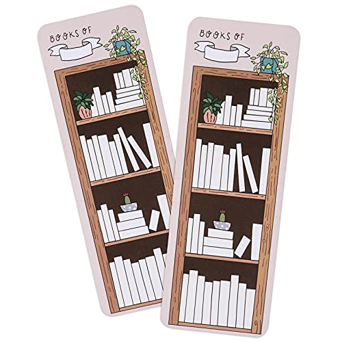 50 Pieces Book Tracker Bookmarks Paper Double-Sided Bookmark Page Markers Book Markers Set for Students Reading (Cute Style)