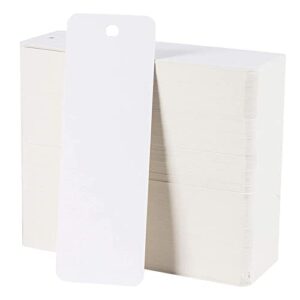 Juvale 300 Pack Bulk Blank Bookmarks for DIY Crafts, White Plain Bookmarks to Decorate (6 x 2 In)