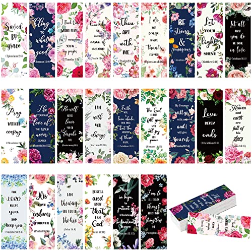 72 Pcs Bible Verse Bookmarks Christian Gifts for Women Bulk Inspirational Scripture Bookmarks Motivational Positive Faith Bookmarks Flower Page Clips Presents for Book Lovers Readers (Gentle Style)