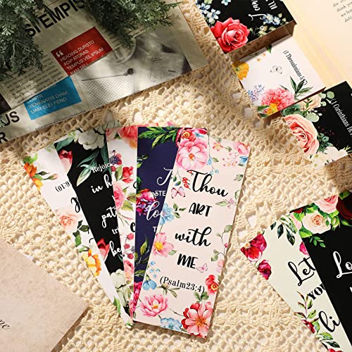 72 Pcs Bible Verse Bookmarks Christian Gifts for Women Bulk Inspirational Scripture Bookmarks Motivational Positive Faith Bookmarks Flower Page Clips Presents for Book Lovers Readers (Gentle Style)