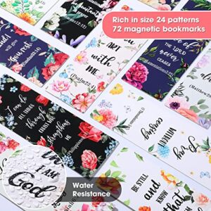 72 Pcs Bible Verse Bookmarks Christian Gifts for Women Bulk Inspirational Scripture Bookmarks Motivational Positive Faith Bookmarks Flower Page Clips Presents for Book Lovers Readers (Gentle Style)