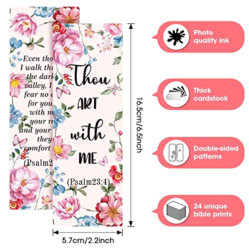 72 Pcs Bible Verse Bookmarks Christian Gifts for Women Bulk Inspirational Scripture Bookmarks Motivational Positive Faith Bookmarks Flower Page Clips Presents for Book Lovers Readers (Gentle Style)