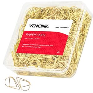 300 pieces gold cute paper clips stainless steel drop-shaped paper clips for school office supplies baby shower crafts scrapbooking bookmarks kids women planners by vencink