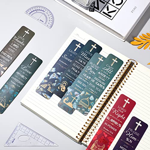 120 Pieces Bible Verses Bookmarks with Hollow Cross Christian Bookmarks for Women Inspirational Book Markers Religious Bookmarks Gifts Reading Reward Scripture Church Supplies, 30 Styles