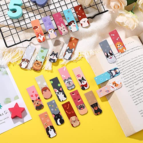 48 Pcs Magnetic Bookmarks Cute Dogs Cats Magnetic Page Markers Puppy Magnetic Page Clips Bookmarks Pet Magnet Book Markers for Kid Students Teacher Reading Supplies Party Favors, 24 Designs (Dog)