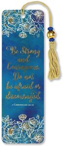 be strong and courageous beaded bookmark