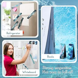 24 Pieces Magnetic Bookmarks Assorted Ocean Bookmark Magnetic Page Markers Magnetic Page Clips for Women Students Teachers Book Lovers Reading, Multi Ocean Patterns