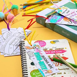 Color Your Own Bookmarks DIY Bookmarks Coloring Paper Bookmarks for Teachers Students Classroom Rewards Supplies (60)